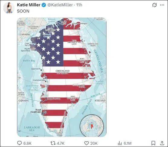 皇冠足球比分
_美国白宫高官之妻、保守派网红社媒发帖暗示美国要“拿下格陵兰岛”皇冠足球比分
,丹麦驻美大使发声:我们希望丹麦的领土完整能得到充分的尊重